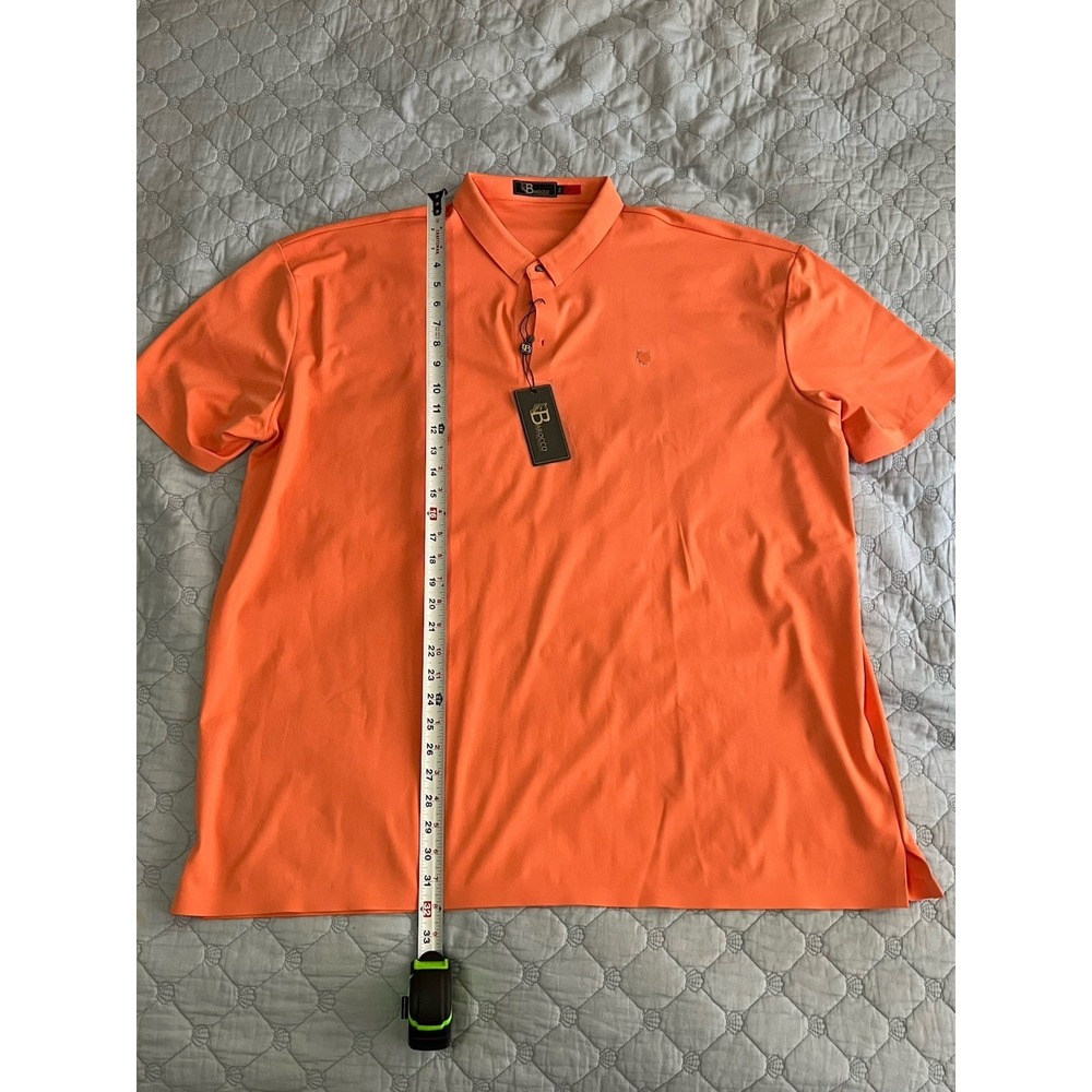 Barocco Orange Polo Shirt Mens 5XL Big & Tall NWT Stretch - Urban Streetwear